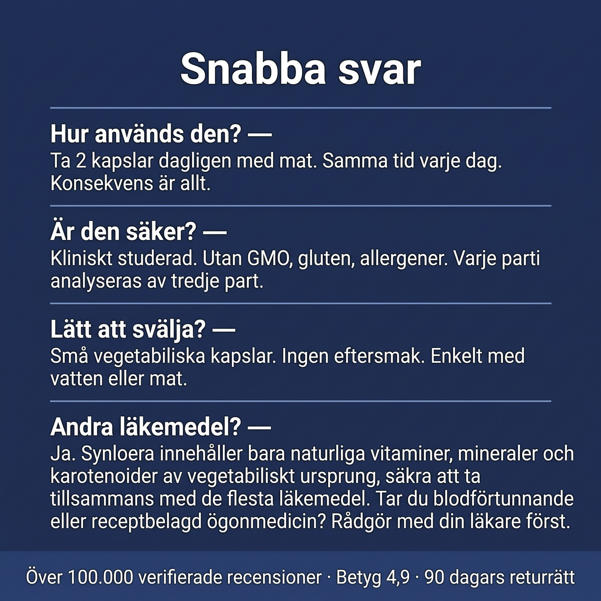 Synloera 15 i 1 avancerad formel för synen